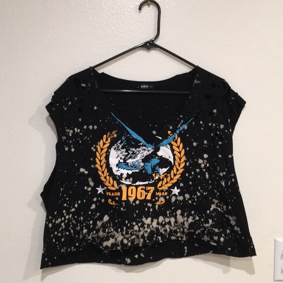 Bleached & Ripped crop top - Picture 1 of 7